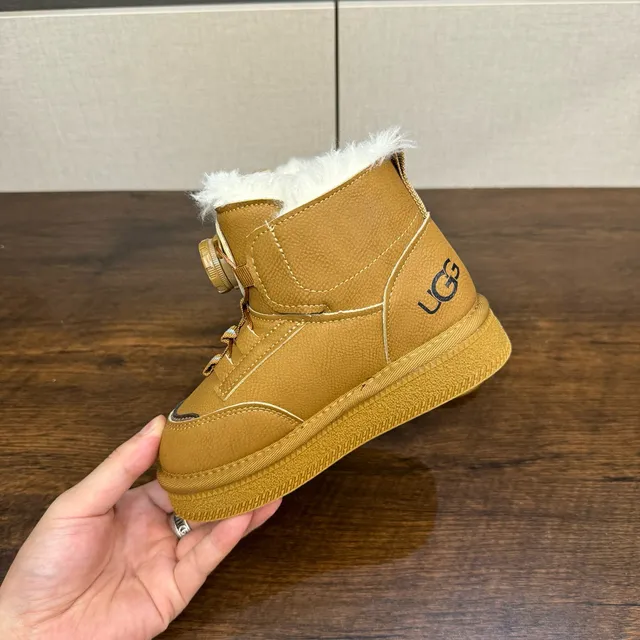 UGG Pink White Rotary Dial Closure Shearling-Lined Cuff Snow Boots 11