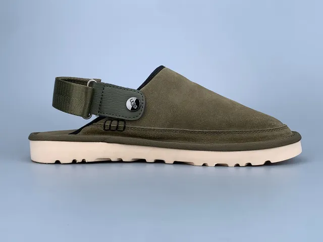 UGG Tasman Verde do Exército Bege Camurça Superior Cinto Ajustável Sapatos Casuais 3
