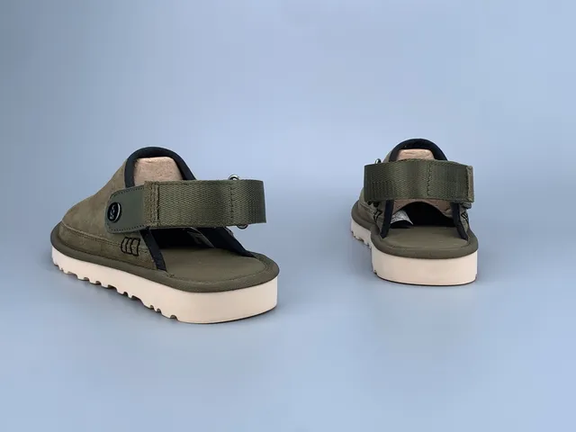 UGG Tasman Verde do Exército Bege Camurça Superior Cinto Ajustável Sapatos Casuais 5