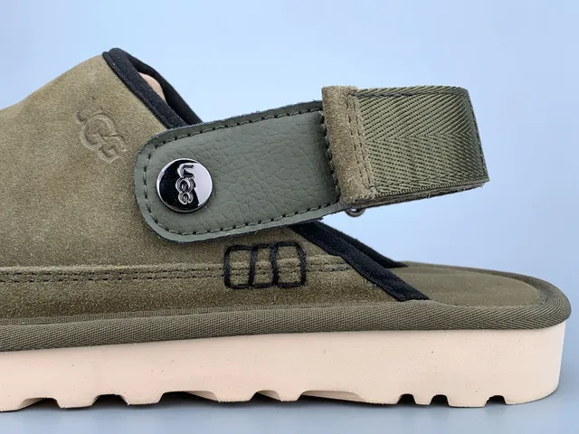 UGG Tasman Verde do Exército Bege Camurça Superior Cinto Ajustável Sapatos Casuais 6