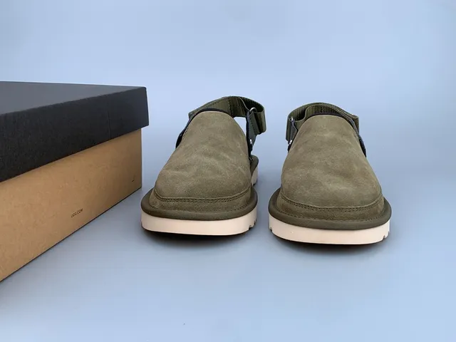 UGG Tasman Verde do Exército Bege Camurça Superior Cinto Ajustável Sapatos Casuais 8