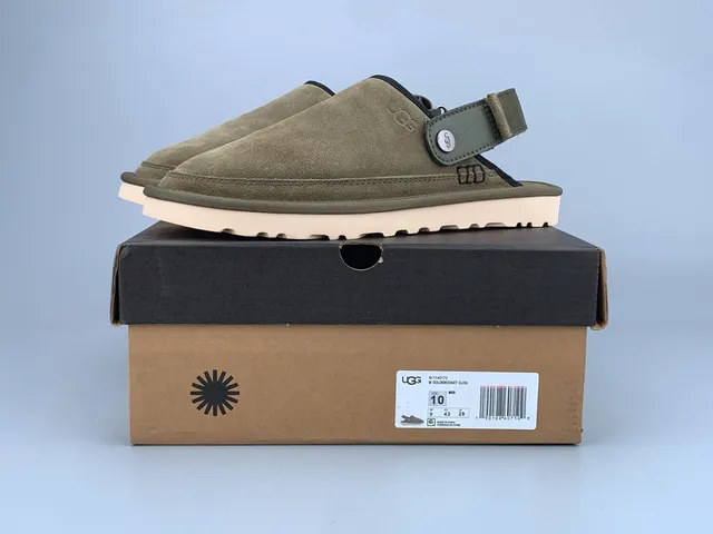 UGG Tasman Verde do Exército Bege Camurça Superior Cinto Ajustável Sapatos Casuais 9