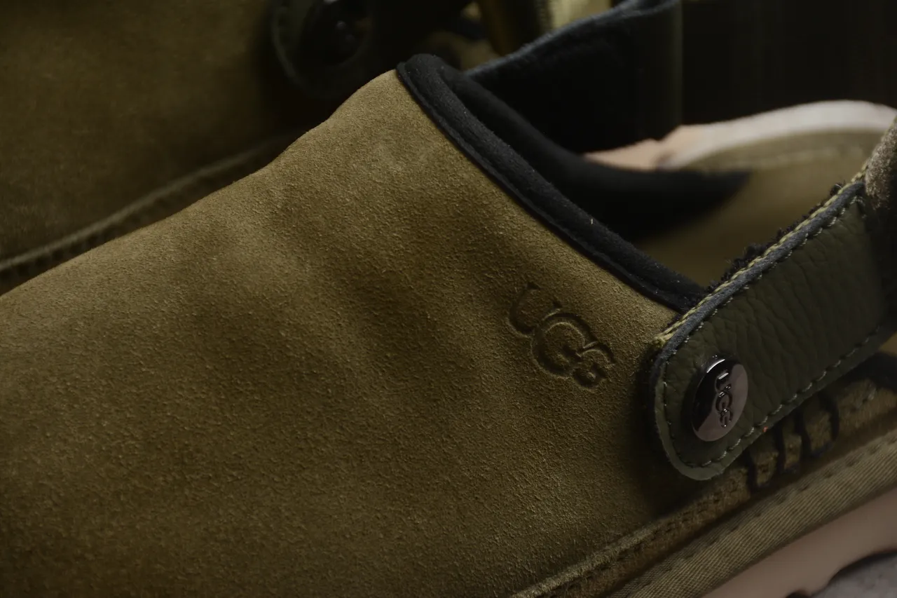 UGG Tasman Verde do Exército Bege Camurça Superior Cinto Ajustável Sapatos Casuais 14