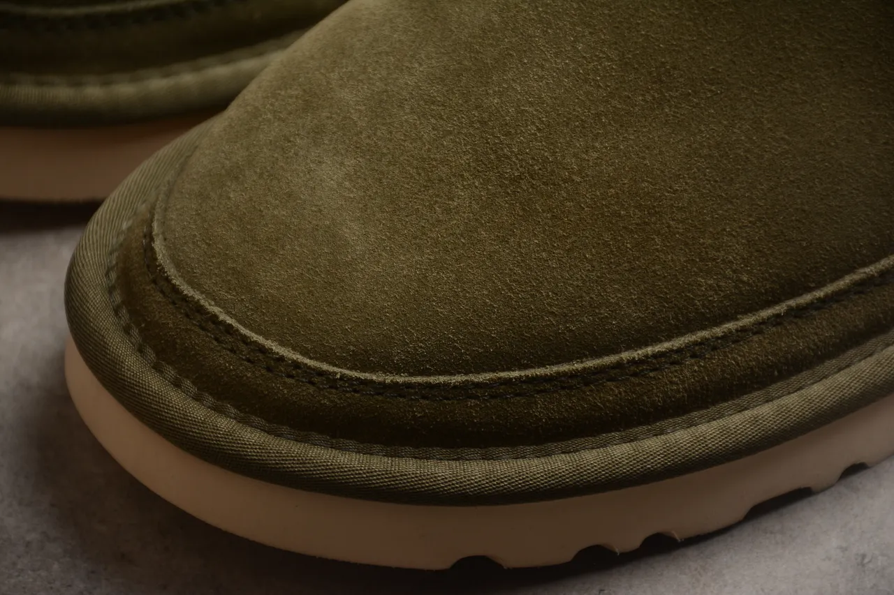 UGG Tasman Verde do Exército Bege Camurça Superior Cinto Ajustável Sapatos Casuais 15