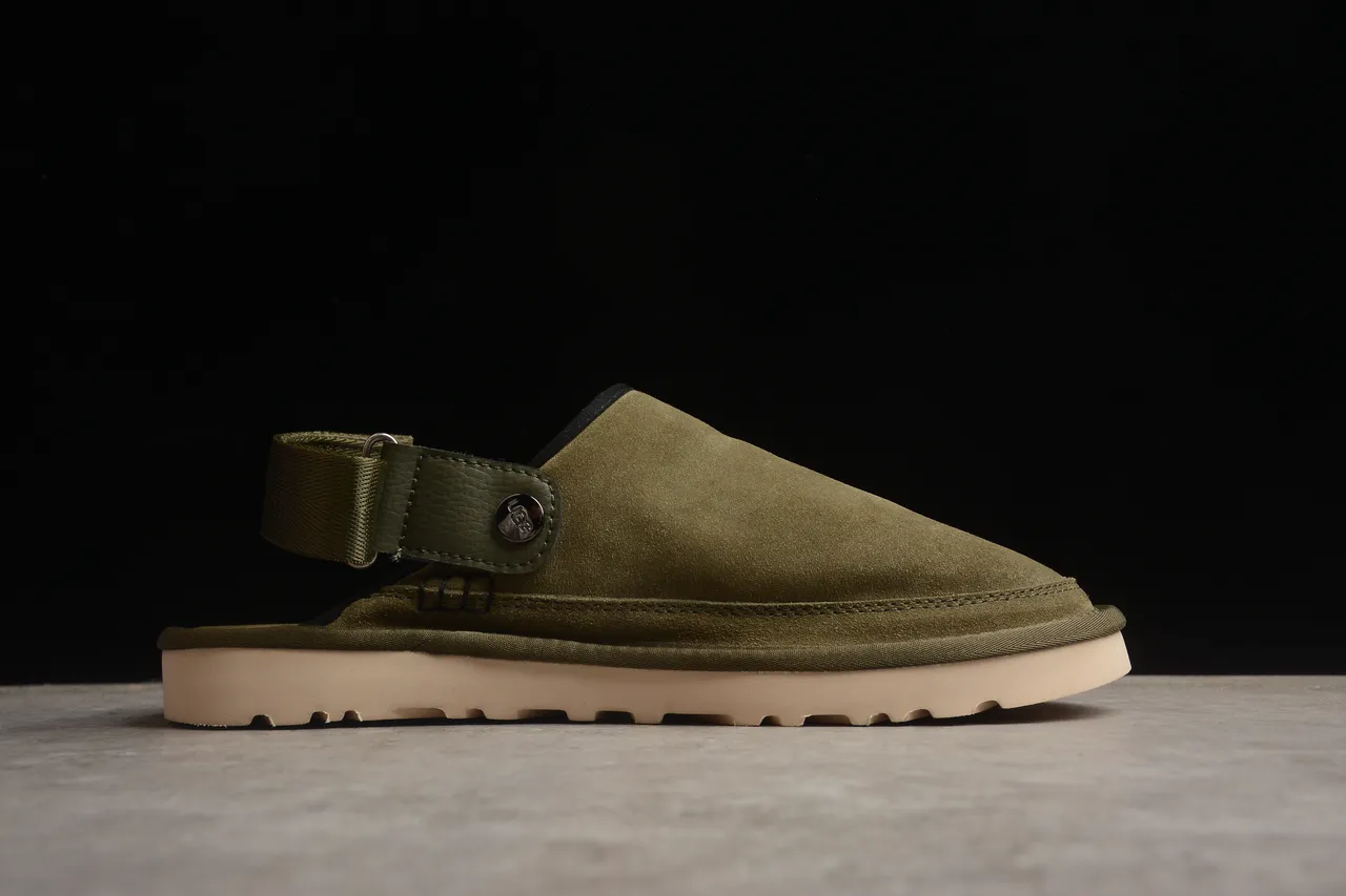 UGG Tasman Verde do Exército Bege Camurça Superior Cinto Ajustável Sapatos Casuais 20