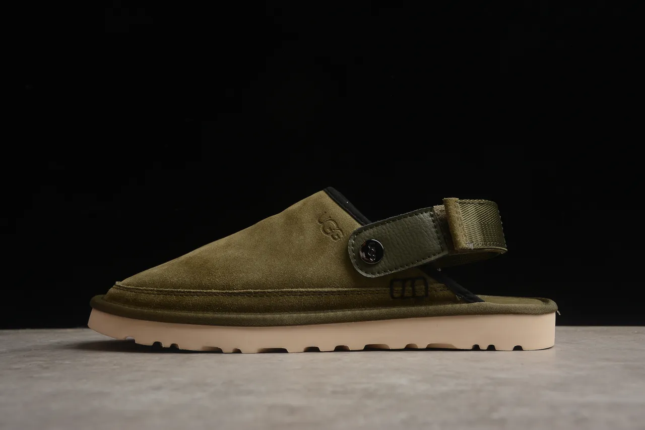 UGG Tasman Verde do Exército Bege Camurça Superior Cinto Ajustável Sapatos Casuais 22