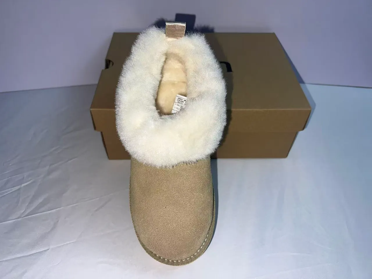 UGG Tasman Beige Shearling-Lined Platform Snow Boots 2