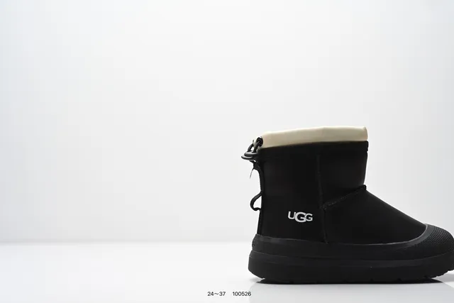 UGG Tasman Bottes de neige Noir/Beige tige courte fermeture à pull-tab 9
