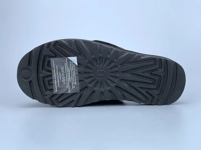 UGG Tasman Black Suede Cross Strap Platform Slippers 5
