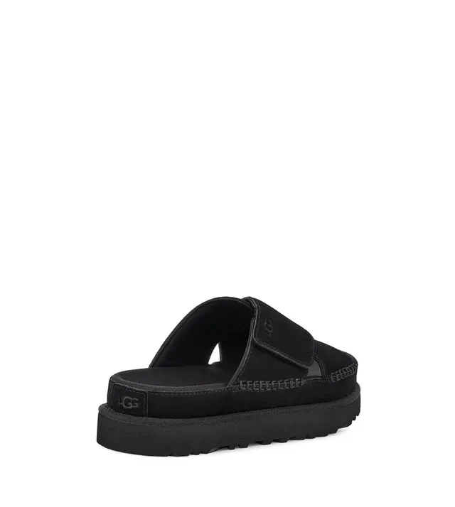 UGG Tasman Black Suede Cross Strap Platform Slippers 16