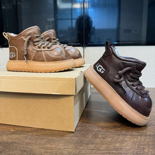 UGG Tasman Brown Beige Lace-Up Ankle Boot Shearling-Lined Snow Boots 5