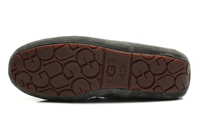 UGG Tasman Gray Suede Shearling-Lined Loafer 9