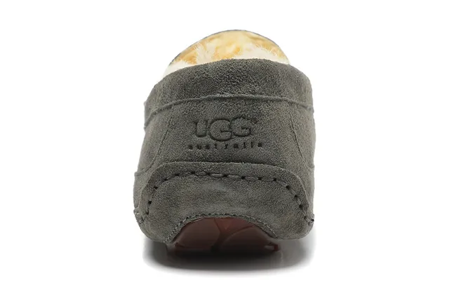 UGG Tasman Gray Suede Shearling-Lined Loafer 11
