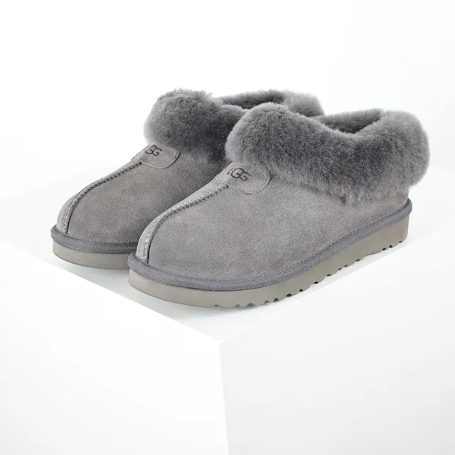 UGG Tasman Cinza Camurça Superior Colar em Shearling Tênis Casuais 2
