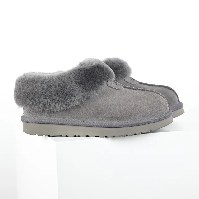 UGG Tasman Cinza Camurça Superior Colar em Shearling Tênis Casuais 3