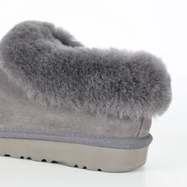 UGG Tasman Cinza Camurça Superior Colar em Shearling Tênis Casuais 4
