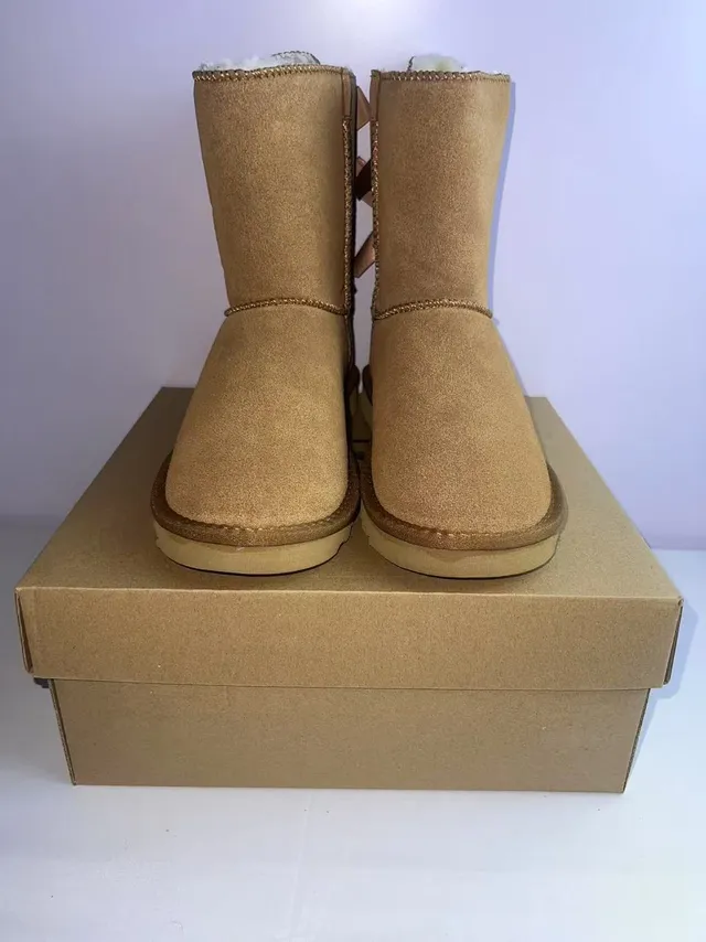 UGG Tasman Rose Gold Bow Snow Boots 5