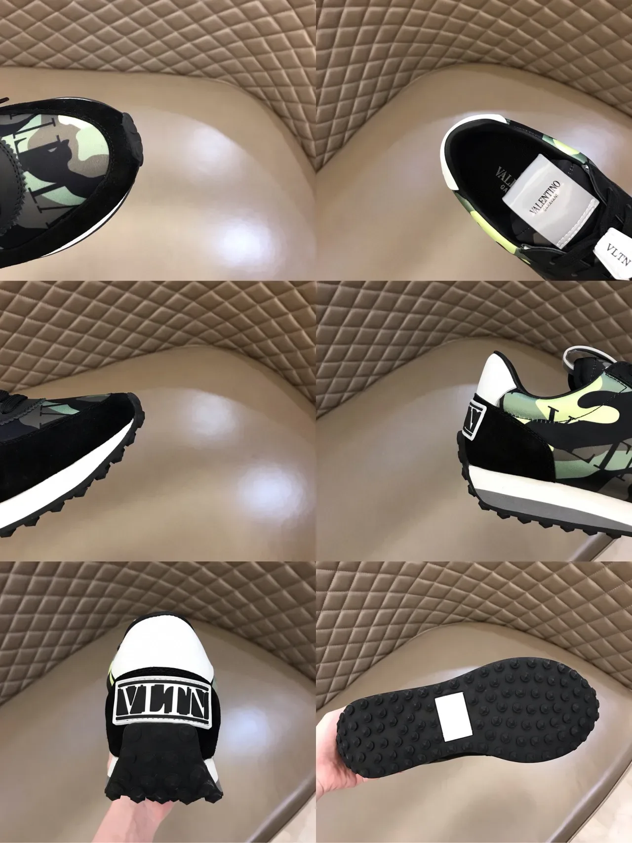 Sneakers Lifestyle Valentino Noir Multicolore Imprimé Camouflage Panneau Latéral Daim et Synthétique 3