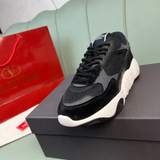 Valentino Black White Sole Mixed-Material Upper Chunky Sneakers