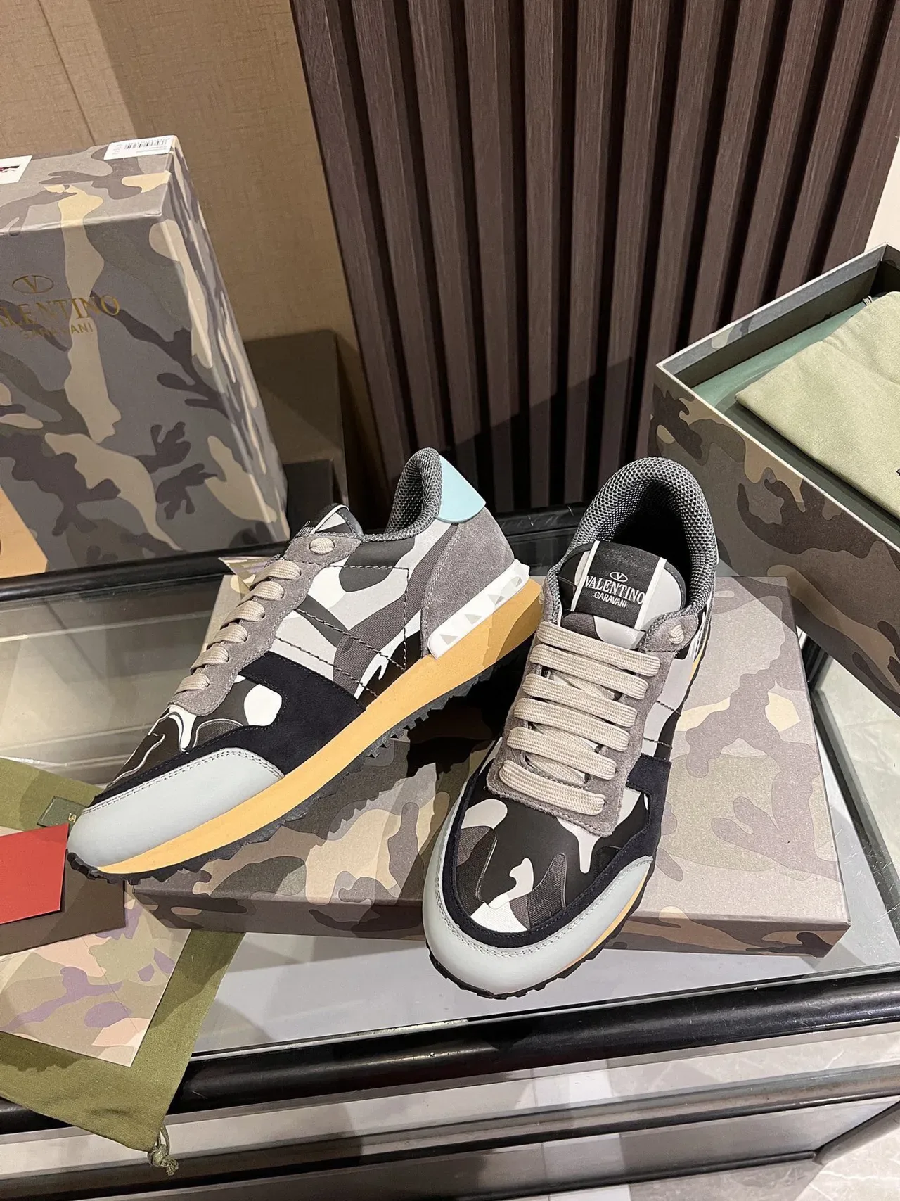 Valentino Garavani Camouflage-Print Low-Top Lifestyle Sneakers 2