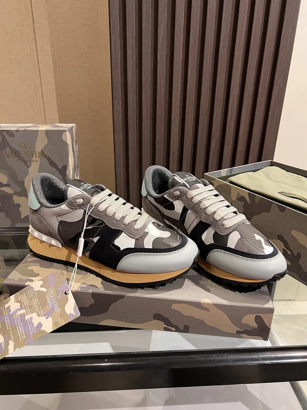 Valentino Garavani Camouflage-Print Low-Top Lifestyle Sneakers 5