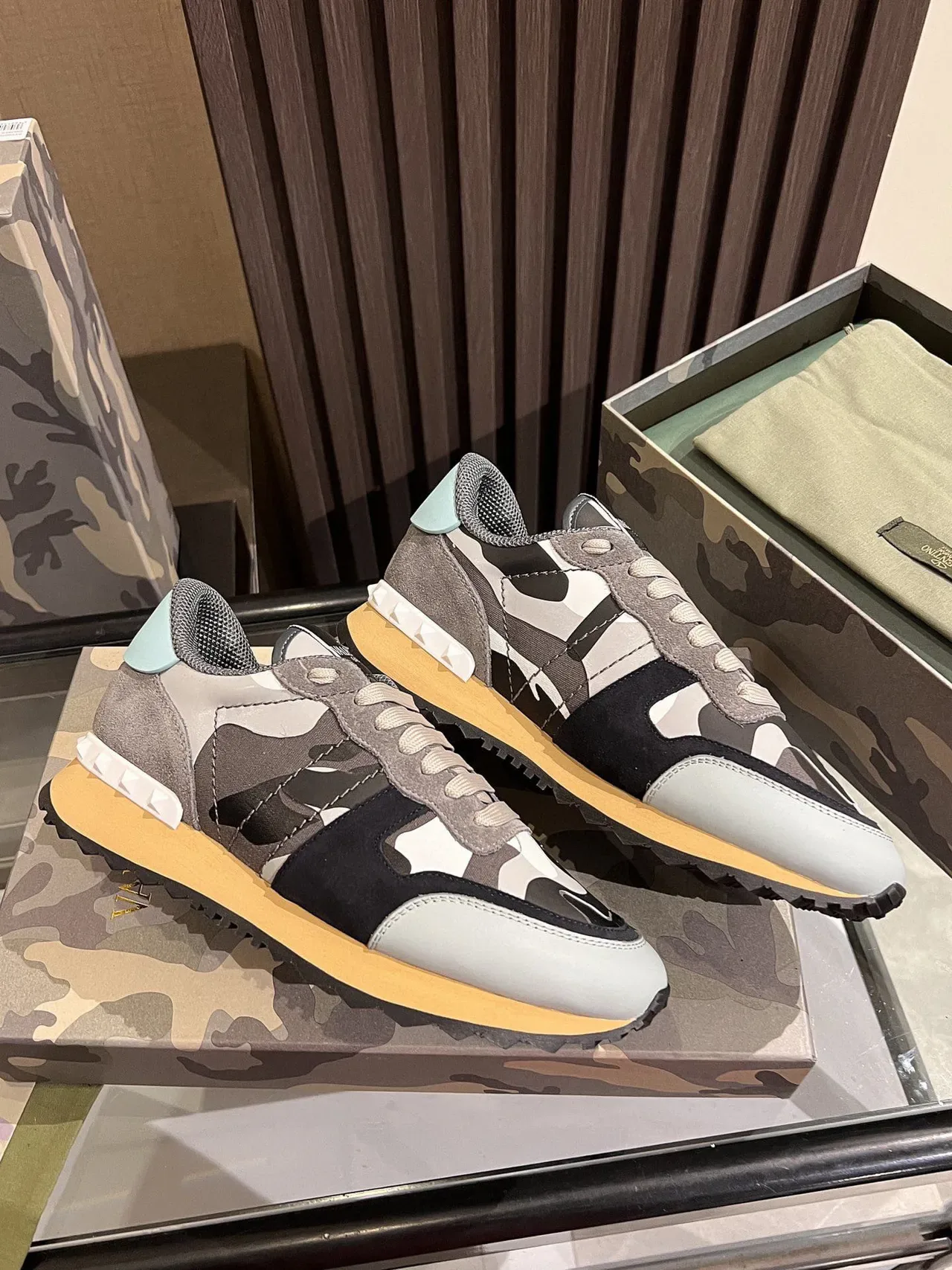 Valentino Garavani Camouflage-Print Low-Top Lifestyle Sneakers 6