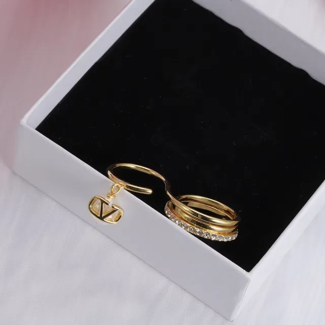Valentino Gold White Pearl Accent Ring 6