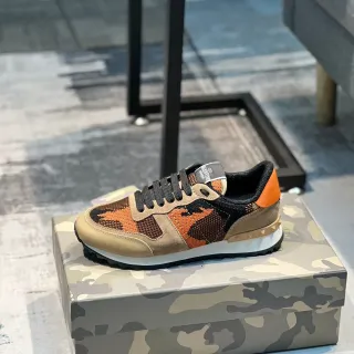 Valentino Zapatillas Lifestyle Multicolor Naranja Camo con Upper de Tejido y Sobrecapas de Ante