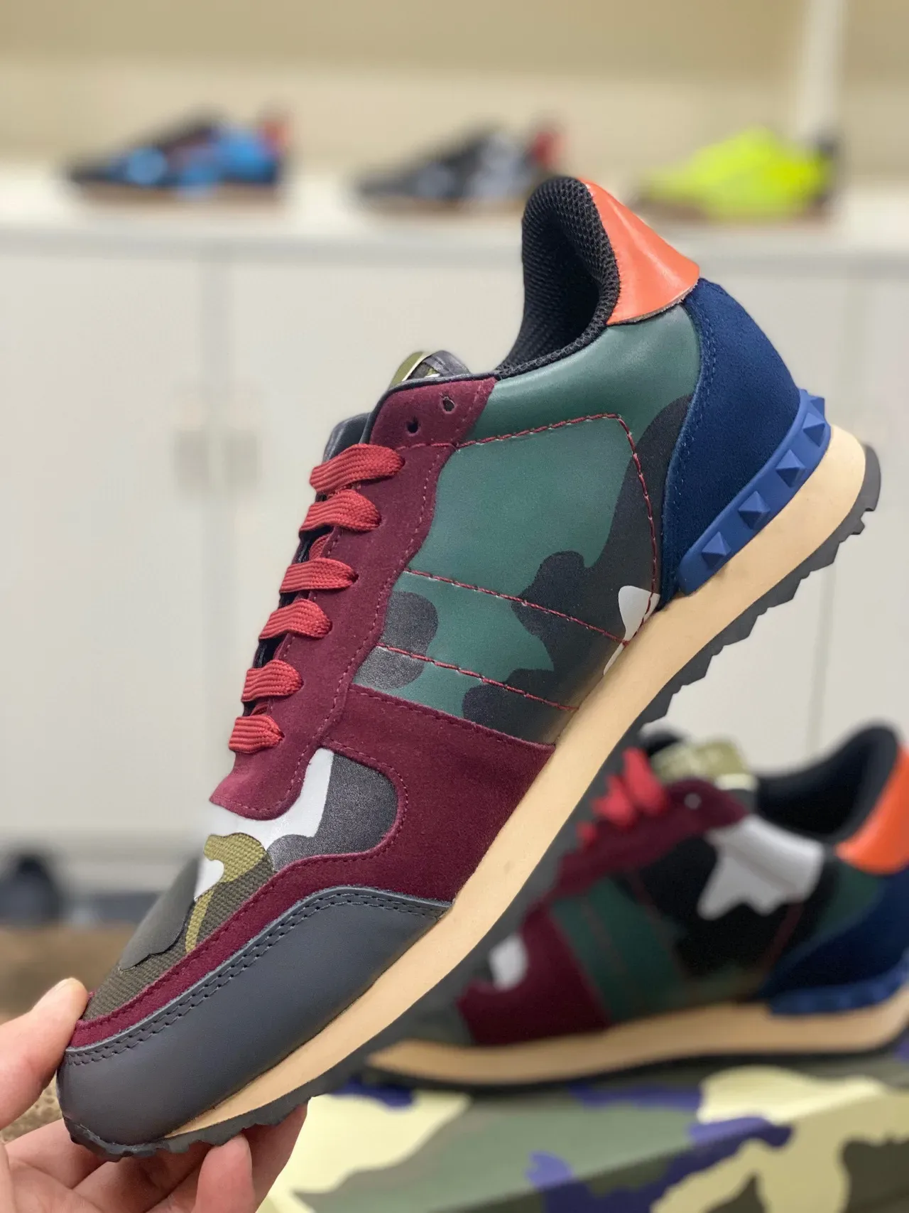 Valentino Rockstud Runner Camouflage Multicolor Lifestyle Sneakers 2
