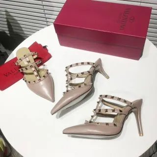 Valentino Rockstud Strappy Nude Leather Studded Stilettos