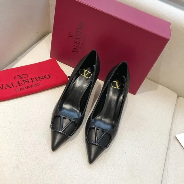 Valentino VLTN Black Leather Pointed-Toe Stiletto Pumps 6