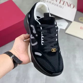 Valentino VLTN Zapatillas Chunky de Malla y Ante Negro