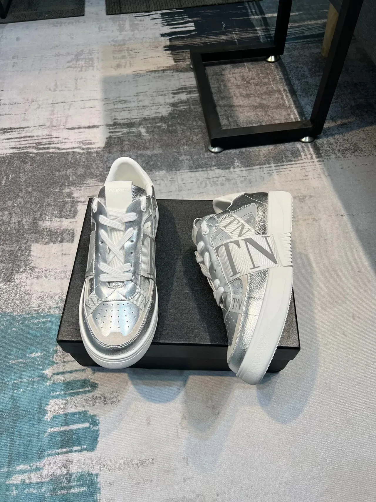 Valentino VLTN Metallic Silver Lifestyle Sneakers 5