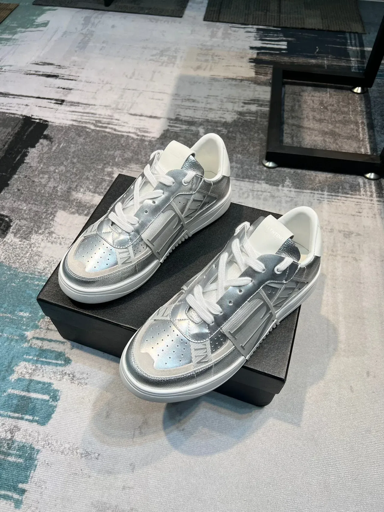 Valentino VLTN Metallic Silver Lifestyle Sneakers 6