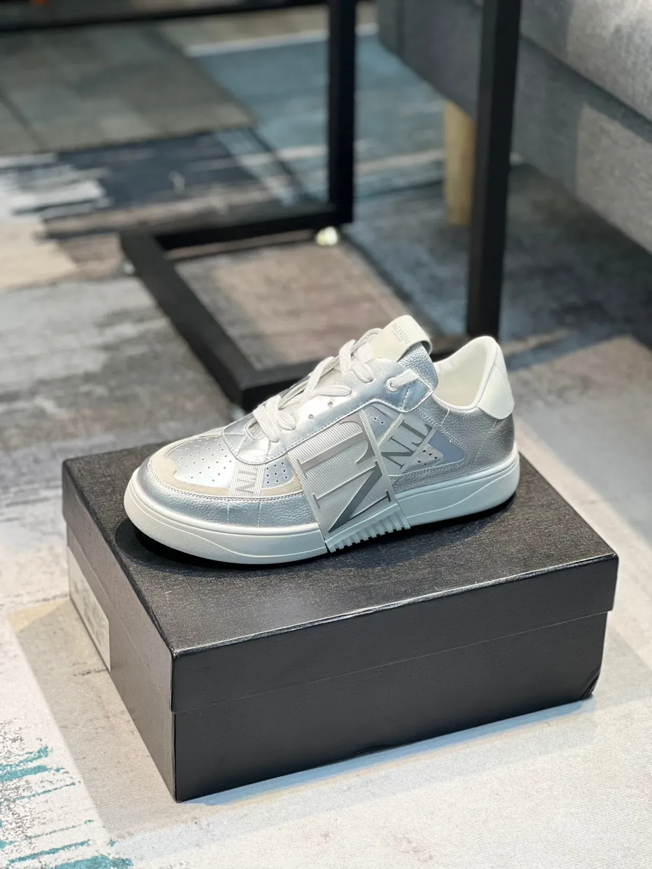 Valentino VLTN Metallic Silver Lifestyle Sneakers 9
