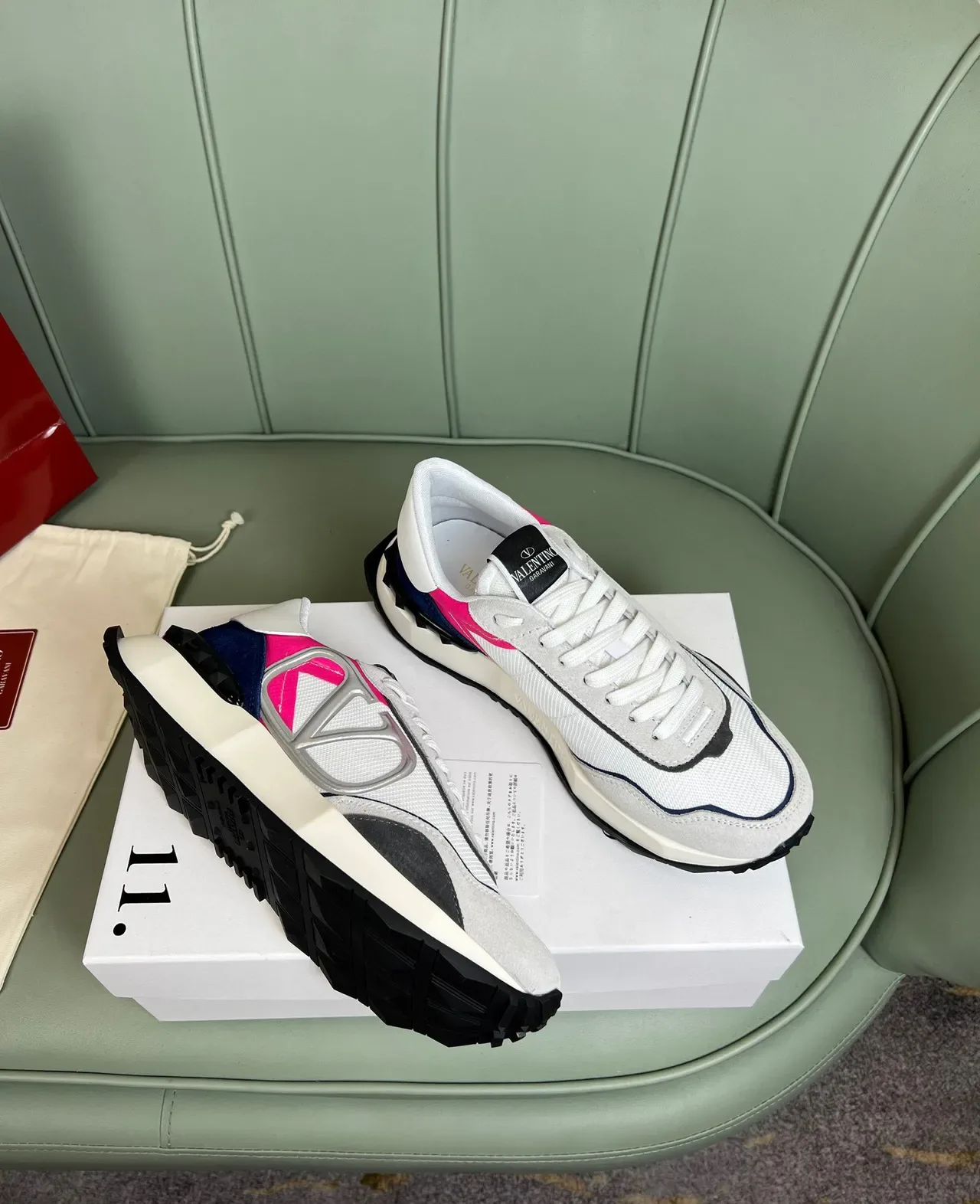 Valentino VLTN Runner Blancas Rosas Marinas Zapatillas Lifestyle 5