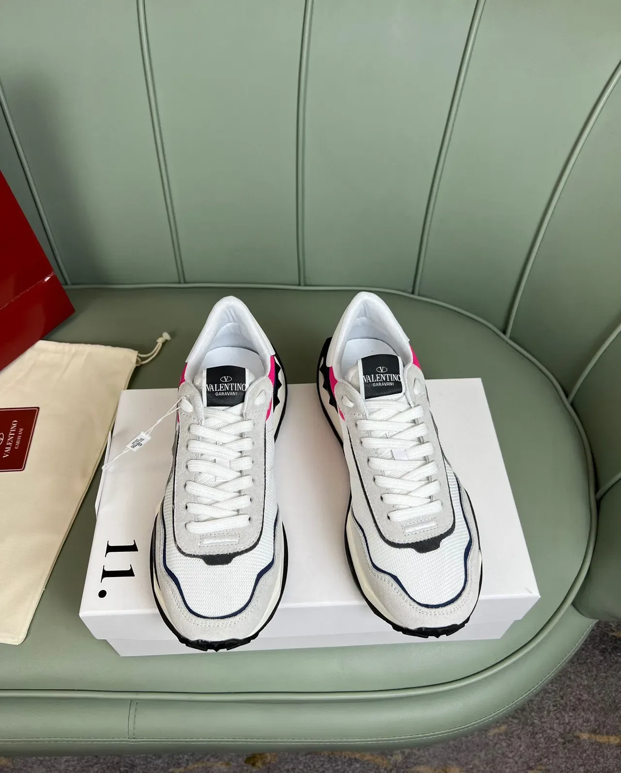 Valentino VLTN Runner Blancas Rosas Marinas Zapatillas Lifestyle 8