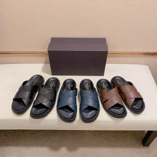 Valentino VLTN Slide Black Navy Brown Slippers