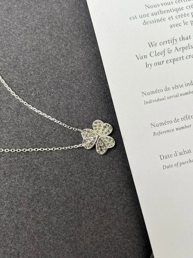 Van Cleef & Arpels Alhambra Clover Pavé Diamond Necklace 5