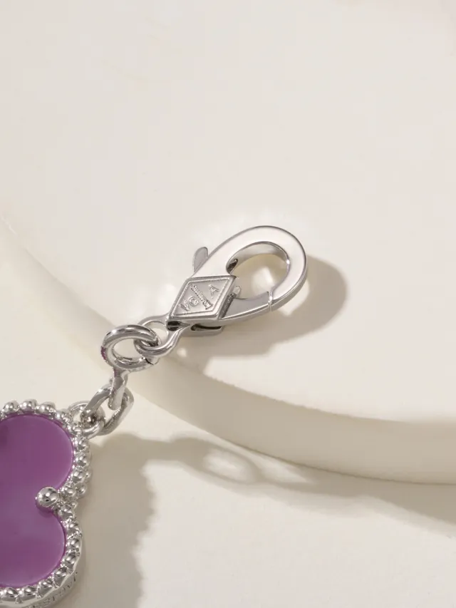 Van Cleef & Arpels Alhambra Cinco Motivos Pulseira de Ouro Branco e Roxo 3