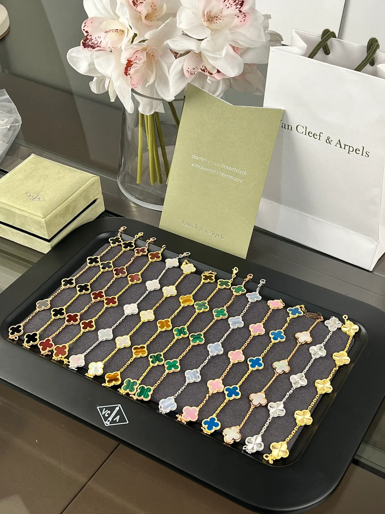 Van Cleef & Arpels Alhambra Gold Enamel Clover Bracelets 2