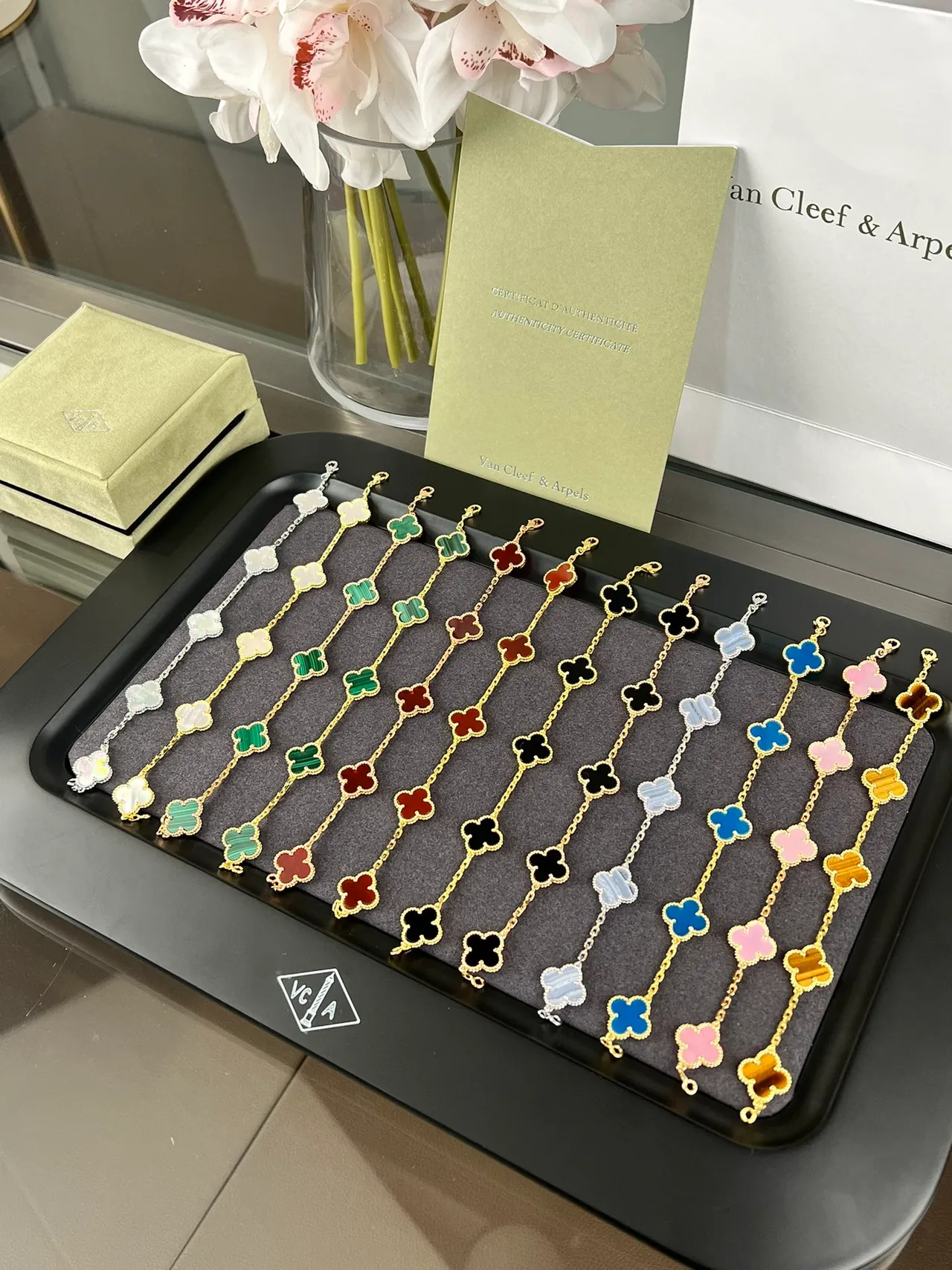 Van Cleef & Arpels Alhambra Gold Enamel Clover Bracelets 4