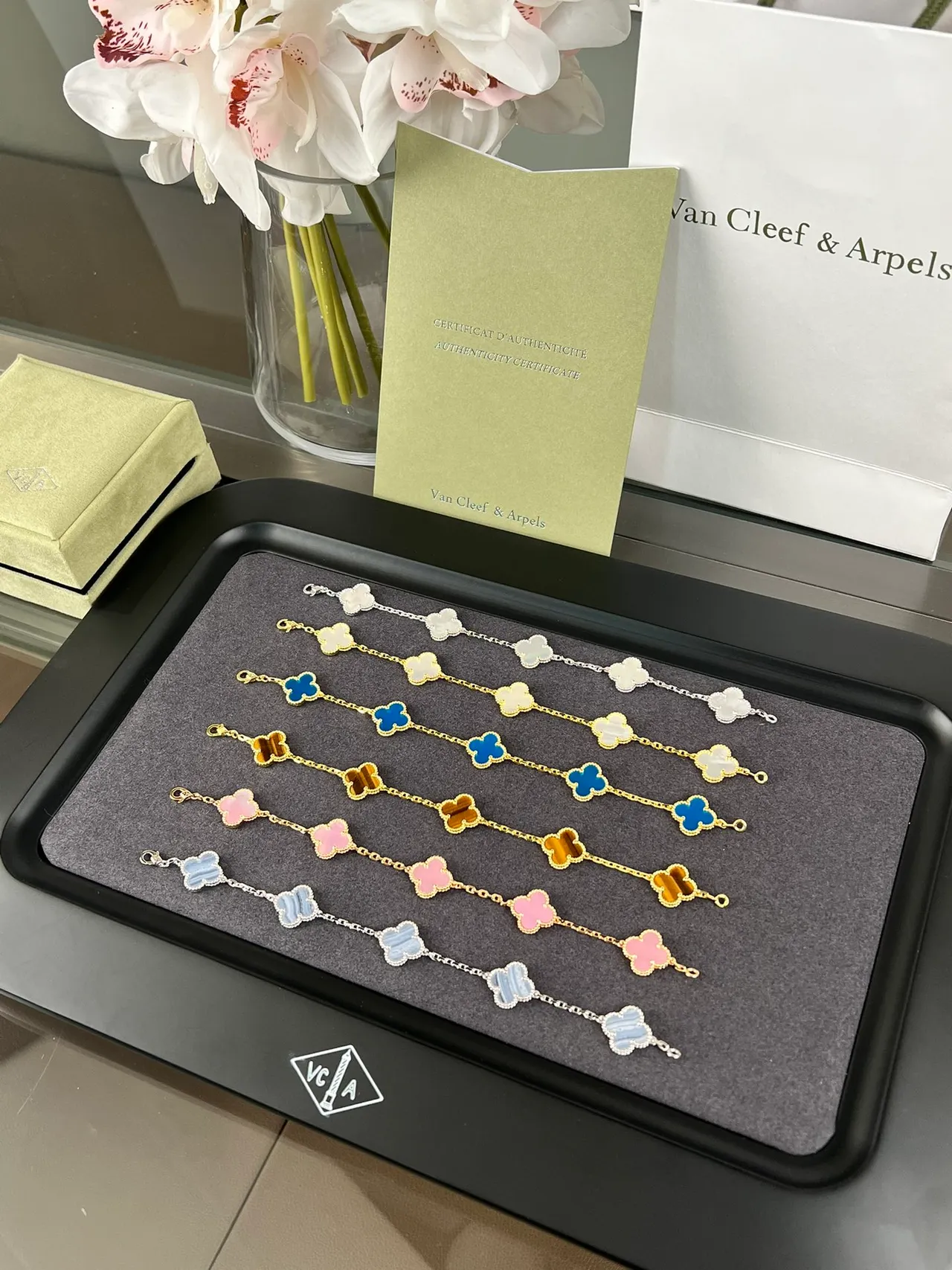 Van Cleef & Arpels Alhambra Gold Enamel Clover Bracelets 5