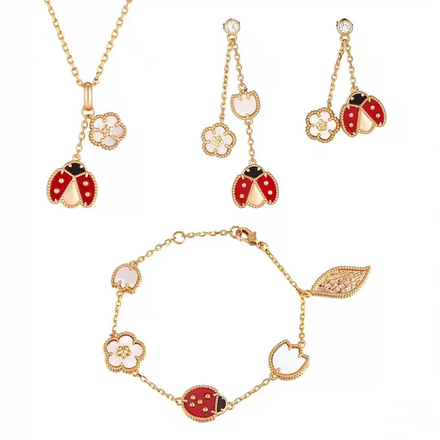 Van Cleef & Arpels Alhambra Coccinelle et Fleur Collier à deux pendentifs 2