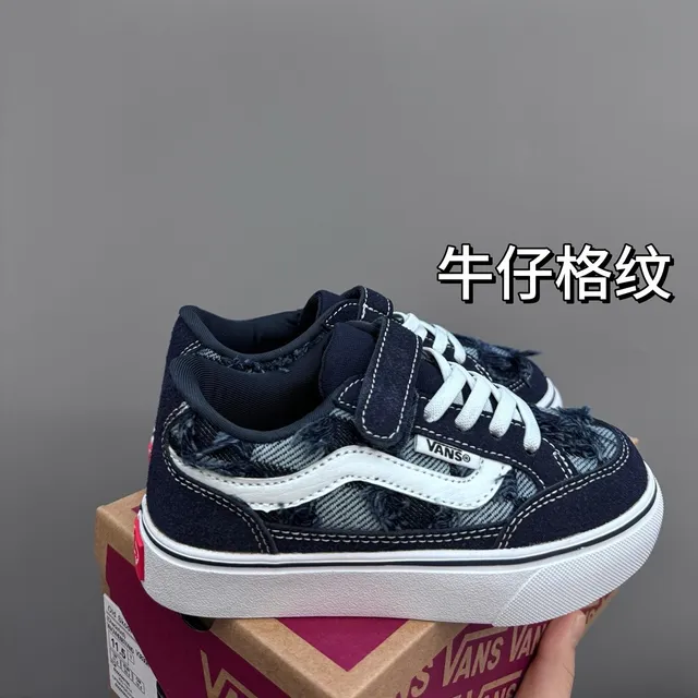 Vans Era Kids Black and White Checkerboard Skateboard Shoes 10