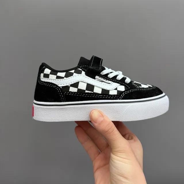 Vans Era Kids Black and White Checkerboard Skateboard Shoes 14