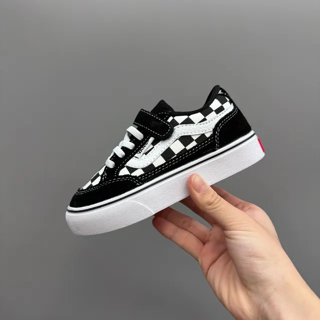 Vans Era Kids Black and White Checkerboard Skateboard Shoes 16