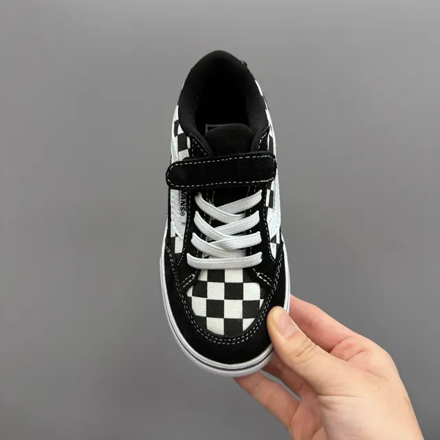 Vans Era Kids Black and White Checkerboard Skateboard Shoes 17