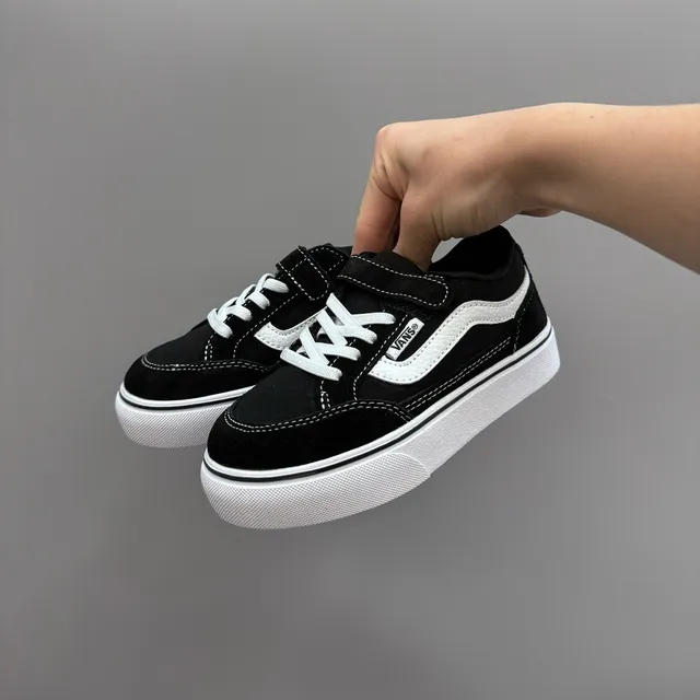 Vans Era Kids Black and White Checkerboard Skateboard Shoes 21