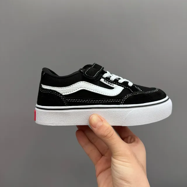 Vans Era Kids Black and White Checkerboard Skateboard Shoes 23